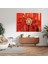 Red Indian Duvar Dekorasyonu - Canlı Kırmızı Arkaplan Kanvas Tablo Ev Dekorasyonu 3