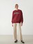 Lcw Vision Bordo Bisiklet Yaka Nakışlı Oversize Kadın Kalın Sweatshirt 2