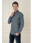 Slim Fit Baskılı %100 Pamuk Spor Lacivert Gömlek G 1587 3