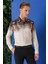 Comfort Fit Pano Desen Kırışık Dokulu %100 Pamuk Açık Kahve Gömlek G 1570 5