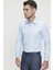 Slim Fit Pamuk Saten Klasik Mavi Gömlek Gk 624 2
