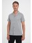 Slim Fit Apaş Yaka Modal Karışımlı Kısa Kol Gri Gömlek G 1590 3