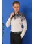 Comfort Fit Pano Desen Kırışık Dokulu %100 Pamuk Antrasit Gömlek G 1570 3