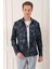 Comfort Fit Yan Cep Batik Desenli %100 Pamuk Çıtçıtlı Siyah Gömlek Ceket G 1568 1