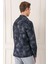 Comfort Fit Yan Cep Batik Desenli %100 Pamuk Çıtçıtlı Siyah Gömlek Ceket G 1568 5