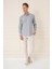 Slim Fit Dikine Çizgili %100 Pamuk Klasik Lacivert Beyaz Gömlek Gk 721 1