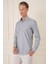 Slim Fit Dikine Çizgili %100 Pamuk Klasik Lacivert Beyaz Gömlek Gk 721 3