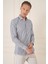 Slim Fit Dikine Çizgili %100 Pamuk Klasik Lacivert Beyaz Gömlek Gk 721 4