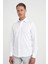 Slim Fit %100 Pamuk Non Iron Kumaş Dokulu Klasik Beyaz Gömlek Gk 744 4