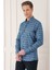 Comfort Fit Klapalı Yaka Baskılı %100 Pamuk Mavi Gömlek G 1576 3