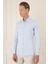 Slim Fit Düğmeli Yaka Esnek Pamuk Klasik Mavi Gömlek Gk 727 3