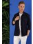 G 1534 Slim Fit Lacivert Klasik Gömlek 3