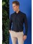 Slim Fit Düğmeli Yaka Pamuklu Klasik Lacivert Gömlek Gk 715 2