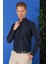 Slim Fit Düğmeli Yaka Pamuklu Klasik Lacivert Gömlek Gk 715 3