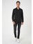 Slim Fit Dokulu Erkek Yaka Pamuklu Klasik Siyah Gömlek Gk 740 1
