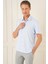 Comfort Fit Spor Yaka Kısa Kol Esnek Pamuk Mavi Gömlek G 1573 4