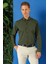 Slim Fit Düğmeli Yaka Pamuklu Klasik Haki Gömlek Gk 715 1