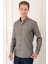 Slim Fit Düğmeli Yaka Dokulu %100 Pamuk Klasik Kahverengi Gömlek Gk 724 3