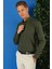 Slim Fit Düğmeli Yaka Pamuklu Klasik Haki Gömlek Gk 715 4