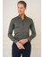 Slim Fit Düğmeli Yaka Esnek Pamuk Klasik Haki Gömlek Gk 727 3