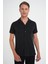 Slim Fit Apaş Yaka Modal Karışımlı Kısa Kol Siyah Gömlek G 1590 5