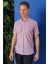 Slim Fit Düğmeli Yaka Desenli Kısa Kol Pamuk Eflatun Gömlek G 1504 3