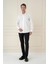 Slim Fit %100 Pamuk Uzun Kol Dokulu Klasik Beyaz Gömlek Gk 749 1