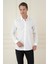 Slim Fit %100 Pamuk Uzun Kol Dokulu Klasik Beyaz Gömlek Gk 749 3