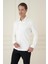 G 1580 Slim Fit Ekru Klasik Gömlek 3