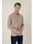 Slim Fit %100 Modal Uzun Kol Klasik Bej Gömlek Gk 743 2