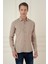 Slim Fit %100 Modal Uzun Kol Klasik Bej Gömlek Gk 743 3