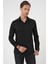 Slim Fit Erkek Yaka Esnek Pamuk Klasik Beyaz Siyah Gömlek Gk 737 2