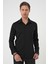 Slim Fit Erkek Yaka Esnek Pamuk Klasik Beyaz Siyah Gömlek Gk 737 5