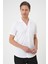 Slim Fit Apaş Yaka Kısa Kol Esnek Casuel Beyaz Gömlek G 1589 3