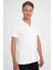 Slim Fit Apaş Yaka Modal Karışımlı Kısa Kol Beyaz Gömlek G 1590 4