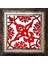 20 x 20 cm Sp 83 Kırmızı Beyaz Iznik Rumi Desenli Çini Pano 1