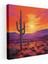 Alev Alev Günbatımı Kaktüs Ifadeci Kanvas Tablo 1