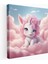 Sevimli Bebek Unicorn Kanvas Tablo - Pembe Tüylü Bir Bulut Üzerinde Dinleniyor - Unicorn Unicorn Kanvas Tablo Pembe Bulut Kanvas Duvar Sanatı 1