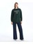 Lcw Modest Yeşil Bisiklet Yaka Baskılı Oversize Kadın Sweatshirt Tunik 2