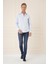 Slim Fit %100 Pamuk Non Iron Kumaş Klasik Mavi Gömlek Gk 735 1