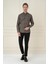 Slim Fit Kazayağı Desenli %100 Pamuk Casuel Kahve Gömlek G 1585 1