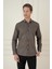 Slim Fit Kazayağı Desenli %100 Pamuk Casuel Kahve Gömlek G 1585 3