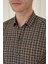 Slim Fit Kazayağı Desenli %100 Pamuk Casuel Kahve Gömlek G 1585 4