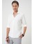 Slim Fit Gofre Kumaş Desenli Kısa Kol Beyaz Gömlek G 1592 4