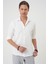 Slim Fit Gofre Kumaş Desenli Kısa Kol Beyaz Gömlek G 1592 5