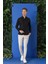Slim Fit Düğmeli Yaka Pamuklu Klasik Siyah Gömlek Gk 715 5