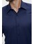Slim Fit Pamuk Saten Klasik Lacivert Gömlek Gk 624 4