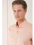 Slim Fit Düğmeli Yaka Dokulu %100 Pamuk Klasik Somon Gömlek Gk 724 4