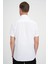 Comfort Fit Düğme Yaka Kısa Kol %100 Keten Düz Beyaz Gömlek G 1596 5