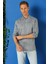 Comfort Fit Düğmeli Yaka %100 Keten Apoletli Casuel Lacivert Gömlek G 1564 3